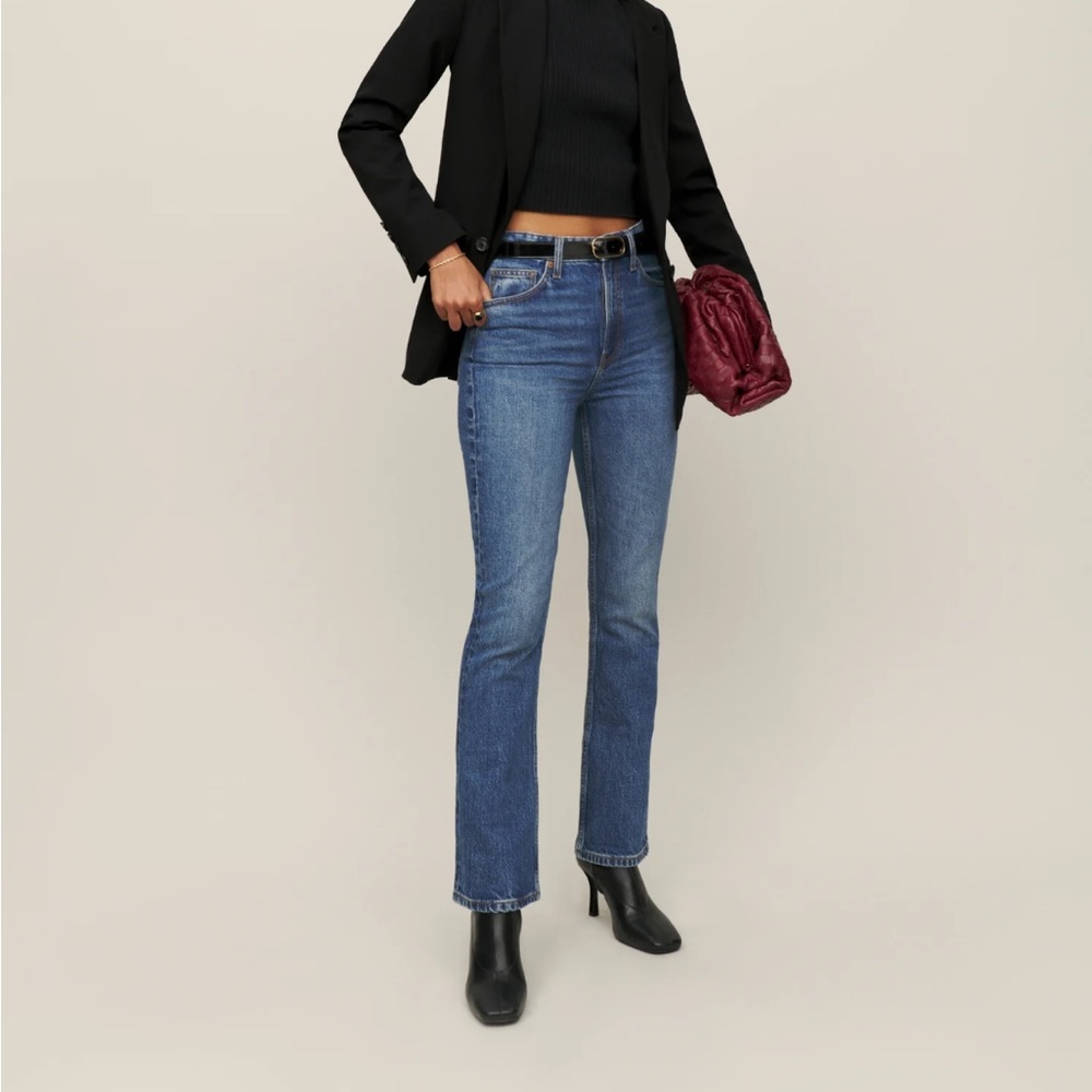 Reformation Peyton High Rise Bootcut Cropped Jeans